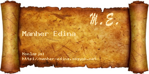 Manher Edina névjegykártya